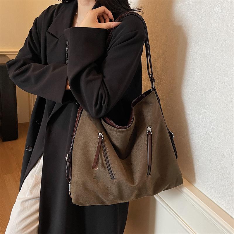 Винтажная сумка-тоут большой вместимости 2025: Стильная, Универсальная Сумка для Женщин - Ношение на Одном Плече и Через Плечо