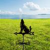 Iron Wolf Roof Mount Ornament Weather Vane Wind Direction Indicator Measuring Tool Weathervane
