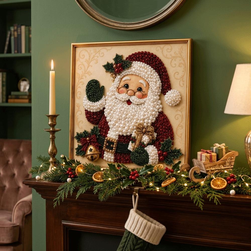 Santa Claus Pattern Christmas Painting Art Kit Home Christmas Wall Decor Beginner
