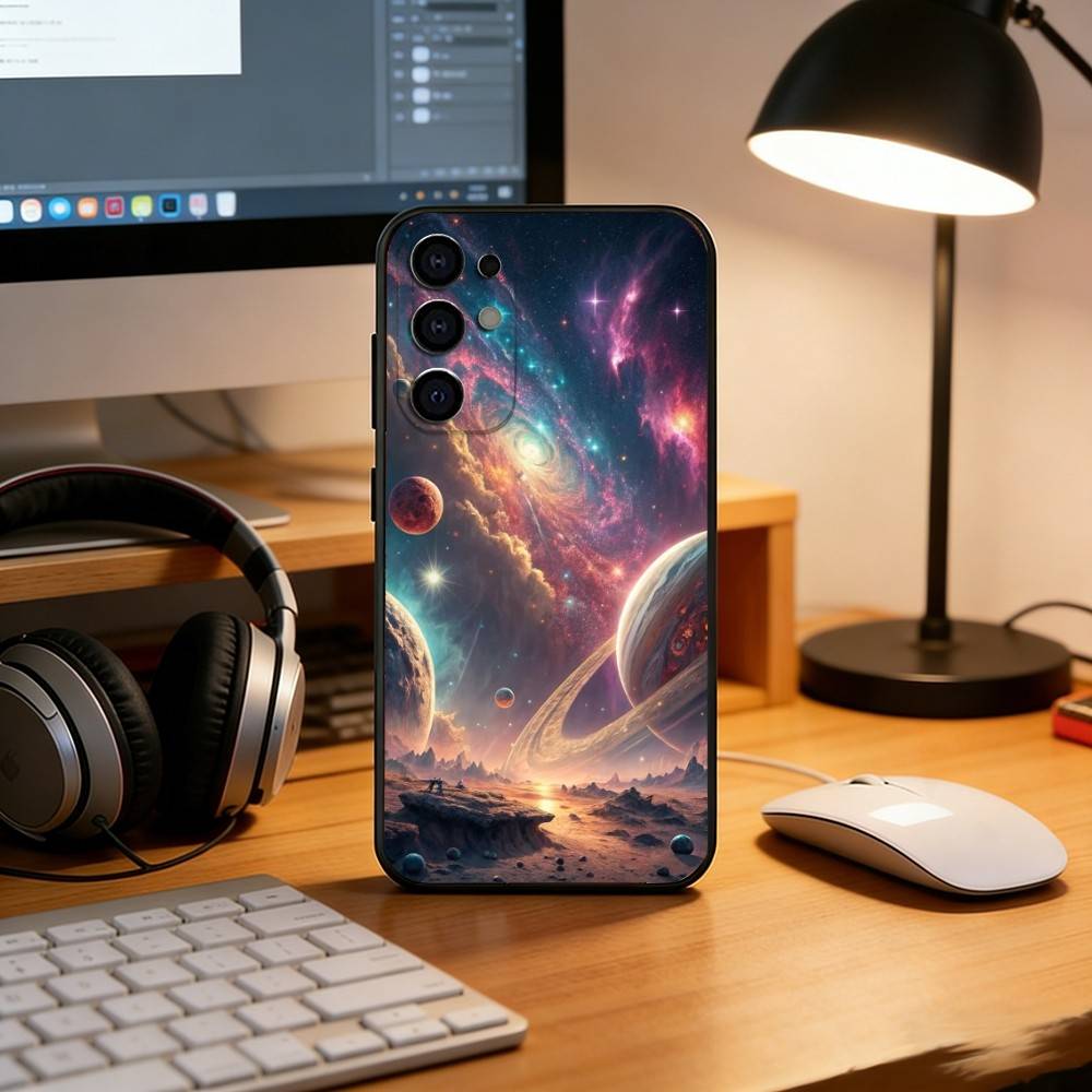 Чехол для телефона "Галактическая Вселенная" для Samsung S25, S24, S21, S22, S23, S30, Ultra, S20, Plus, Fe, Lite, Note, 10, Черный чехол