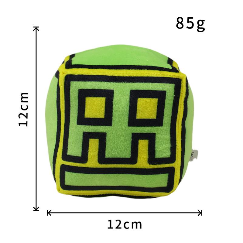 Плюшевые игрушки Geometry Dash Cube Маленькая подушка Мягкая плюшевая кукла Квадратный кулон Игра Милый домашний декор Детский подарок на день рождения
