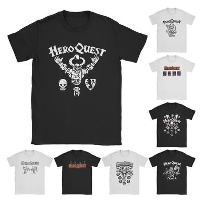 Heroquest Ролевая Игра 90-е RPG Мужские Футболки Мультяшные Крутые Футболки С Коротким Рукавом С Круглым Вырезом Чистый Хлопок Печатные Топы