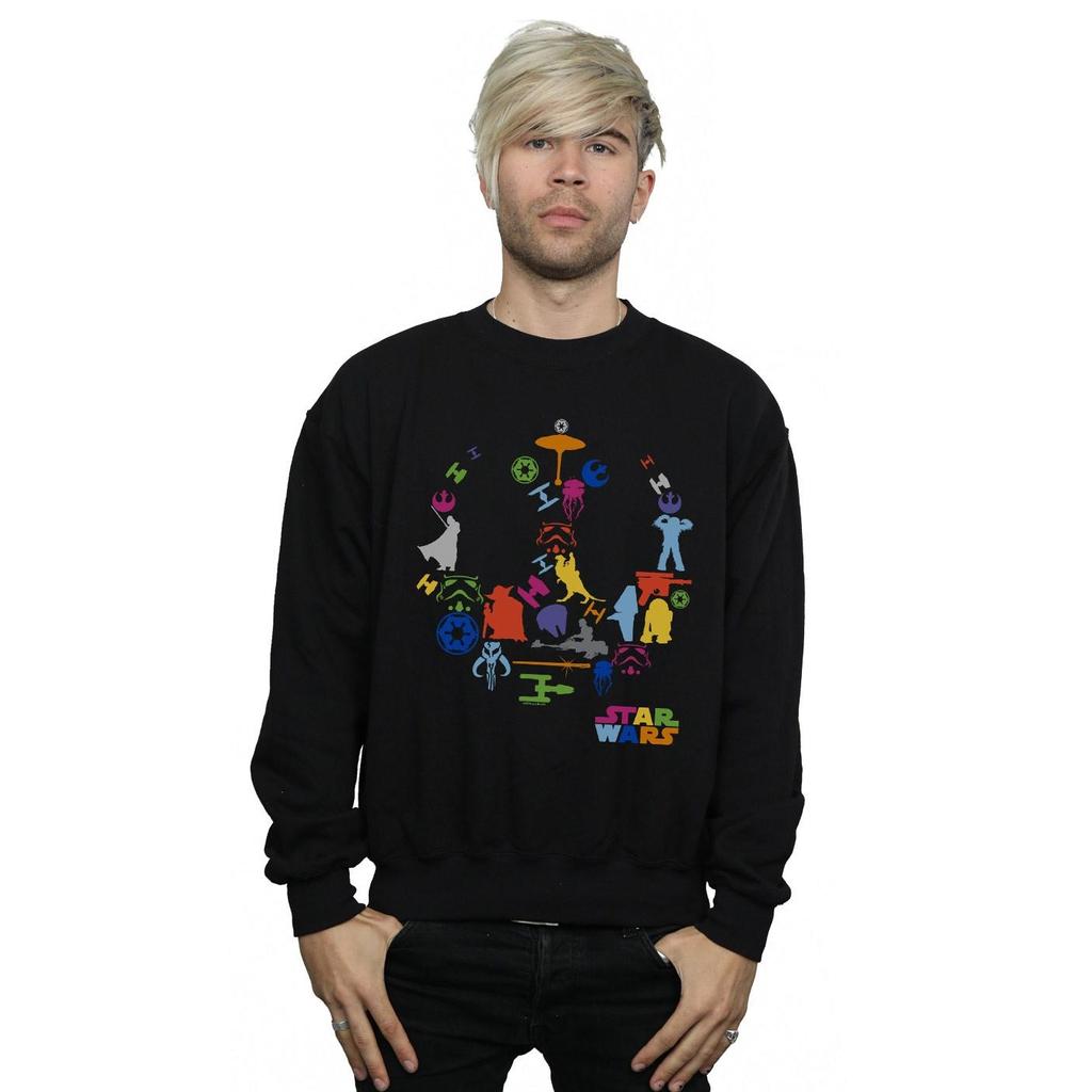 Star Wars Mens Silhouette Collage Sweatshirt