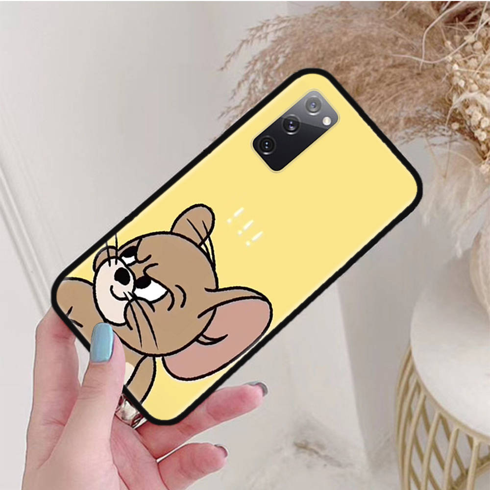Черный чехол для Xiaomi Poco X6 X4 M5 M6 F5 F6 C65 C55 C50 C51 C40 Pro Redmi 14C A3X 13C 12C 11T 10A 9C Note 7 6 8A Plus C-43 милый кот Том Джерри мышь