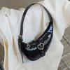 Lacquer Leather Bag Spicy Girl Style New Simple Underarm Bag Women Black Handbag High Grade Single Shoulder Bag