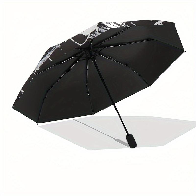 Soccer Ball Pattern Automatic Folding Umbrella 8 Ribs, Durable Iron Frame, Bright Color Pattern Compact Travel Umbrella, Suitable for Outdo