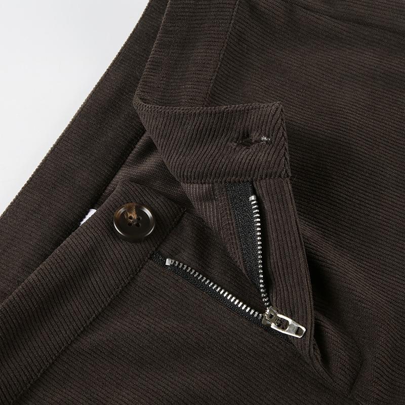 Женские ретро вельветовые базовые микро брюки осень и зима новые повседневные однотонные свободные прямые широкие брюки