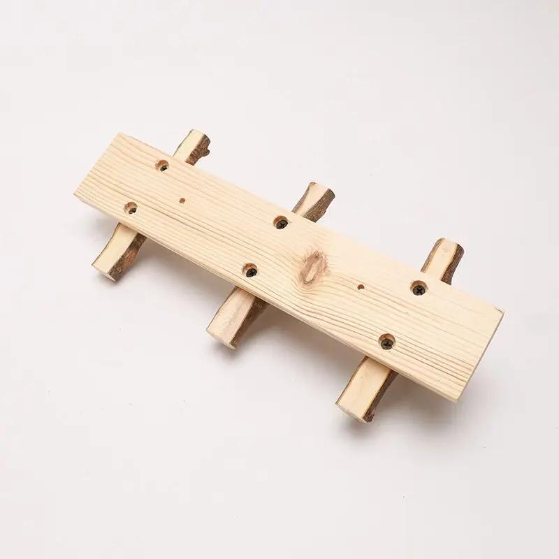 Nordic Branch Wall Wood Coat Rack Вешалка для одежды с крючками Полки для хранения одежды для гостиной Экономящая пространство Мебель