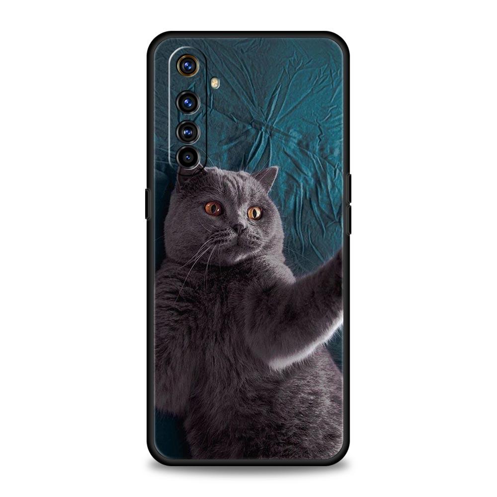 Phone Case For Realme 12 11 10 9 8 5G 7 6 GT5 GT3 GT2 Pro Plus C21 C11 C25 C35 GT Neo 2 3 3T 5 Cover British Shorthair Cat