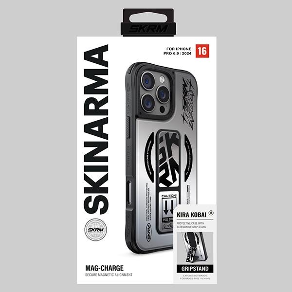 Skinarma Etui Kira Kobai Iphone 16 Pro   6.3 Magnetic Charging Grip Stand Chrome