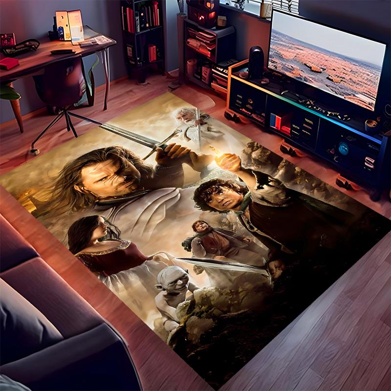 1pc The Hobbit Print Area Rug - Soft,Washable Non-Slip Indoor Mat for Office Chairs,Living Room,Home Office Decorative Rug