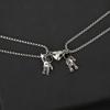 Couples Matching Necklaces Unique Design Titanium Steel Spaceman Pendant for Friends Men Women