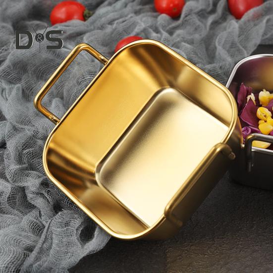 Тарелка для закусок из нержавеющей стали, большая емкость, против ожогов, портативная тарелка с фруктовыми закусками, чипсами, пищевая тарелка