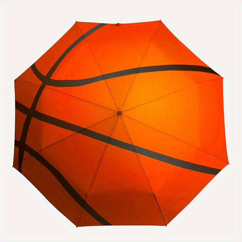 Vibrant Basketball Print Stickers for Sports EnthusiastsUmbrella, Portable 3-Fold Umbrella for Men & Women,Christmas Gift ES245