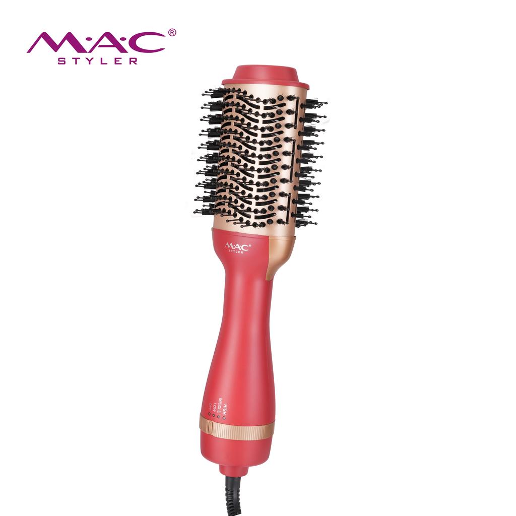 MAC Styler Electric Red Одношаговая щетка-фен и стайлер Нейлоновая щетина Керамическое покрытие Объемная щетка для отеля