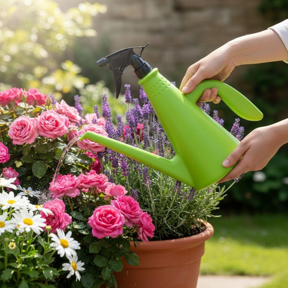 Long Spout Flower Watering Can 1L Potted Plants Sprinkler Garden Watering Spray Kettle Courtyard