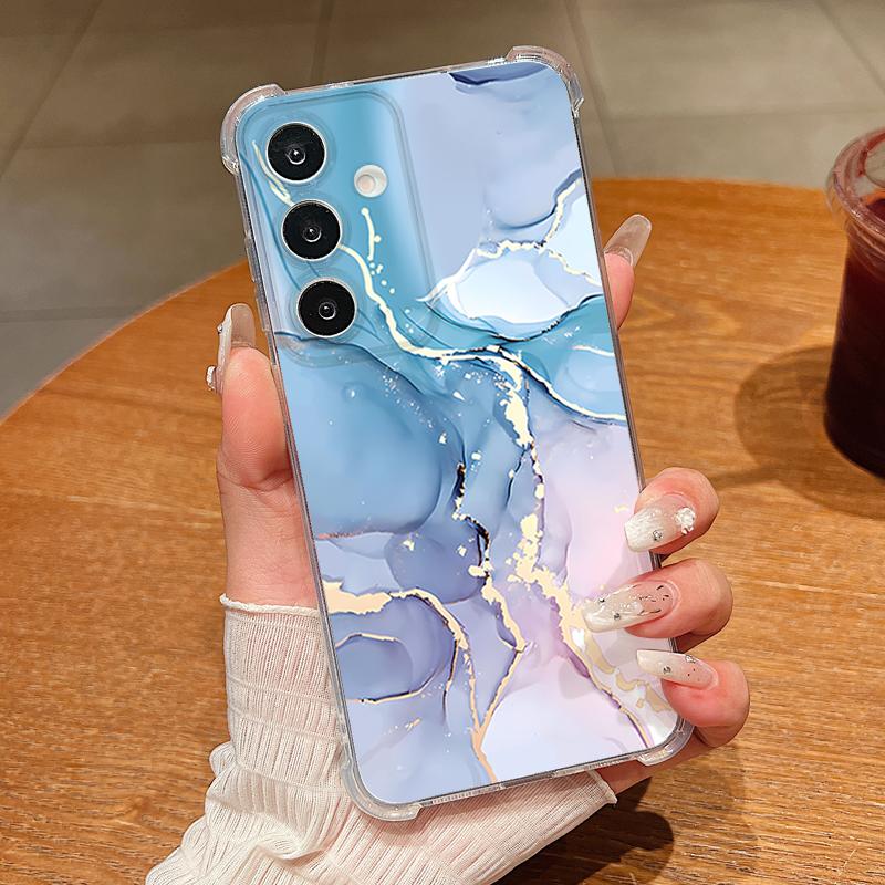 Чехол для телефона с узором под песчаник и мрамор для Samsung Galaxy S26 S25 S24 S23 Ultra S22 Plus S21 S24 S25 FE Прозрачный Ударопрочный Мягкий Чехол