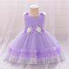Girls Princess Dress Sleeveless Tulle Gown With 3D Floral Applique Toddler Baby Kids