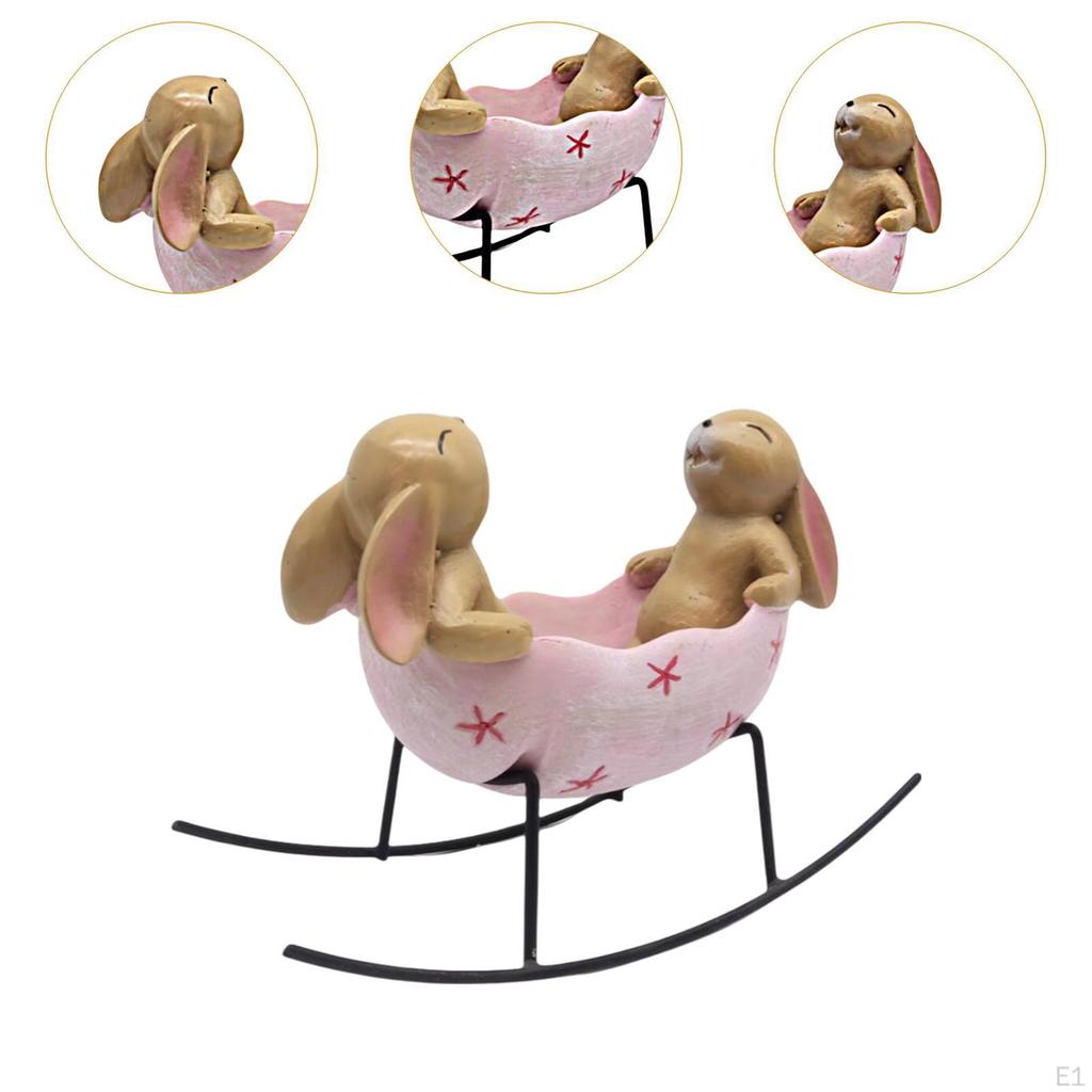 Конфетница Сервировочная чаша Домашний фестиваль Смола 2 Фигурка кролика Ремесло Офис Качающийся в Яйце