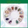 Shield Colorful 12pcswheel Alloy Nail Jewelry Rhinestone Gem Nail Art Decoration