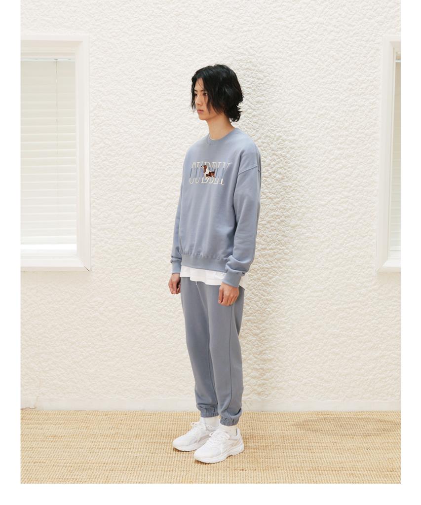 LEEJEE Unisex Logo Jogger Pants Sky Blue
