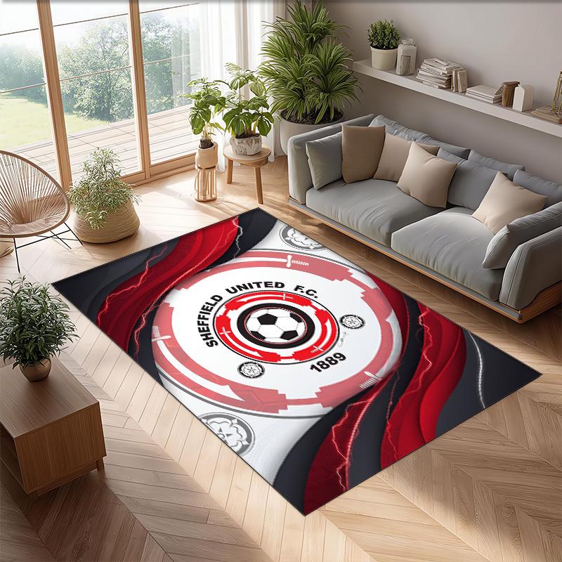 Футбольный принт Sheffield United, Ковер из хрустального бархата, Удобный, Впитывающий воду, Нескользящий, Ковер для пола в помещении