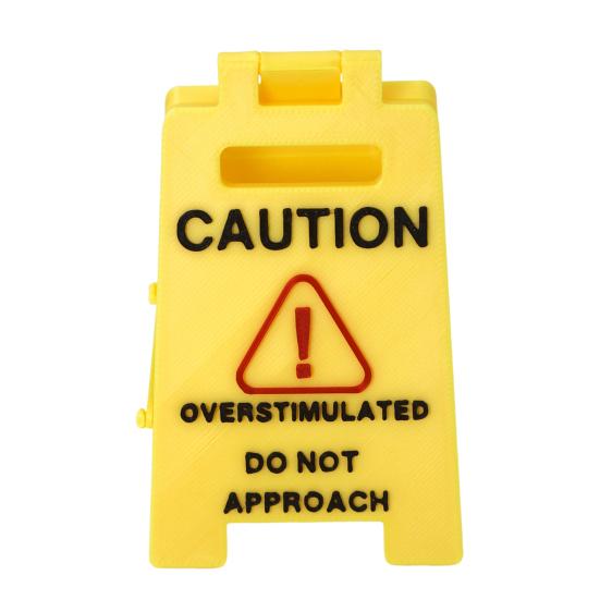 Caution Overstimulated Desk Sign Do Not Approach Office Desk Sign Workspace Cubicle