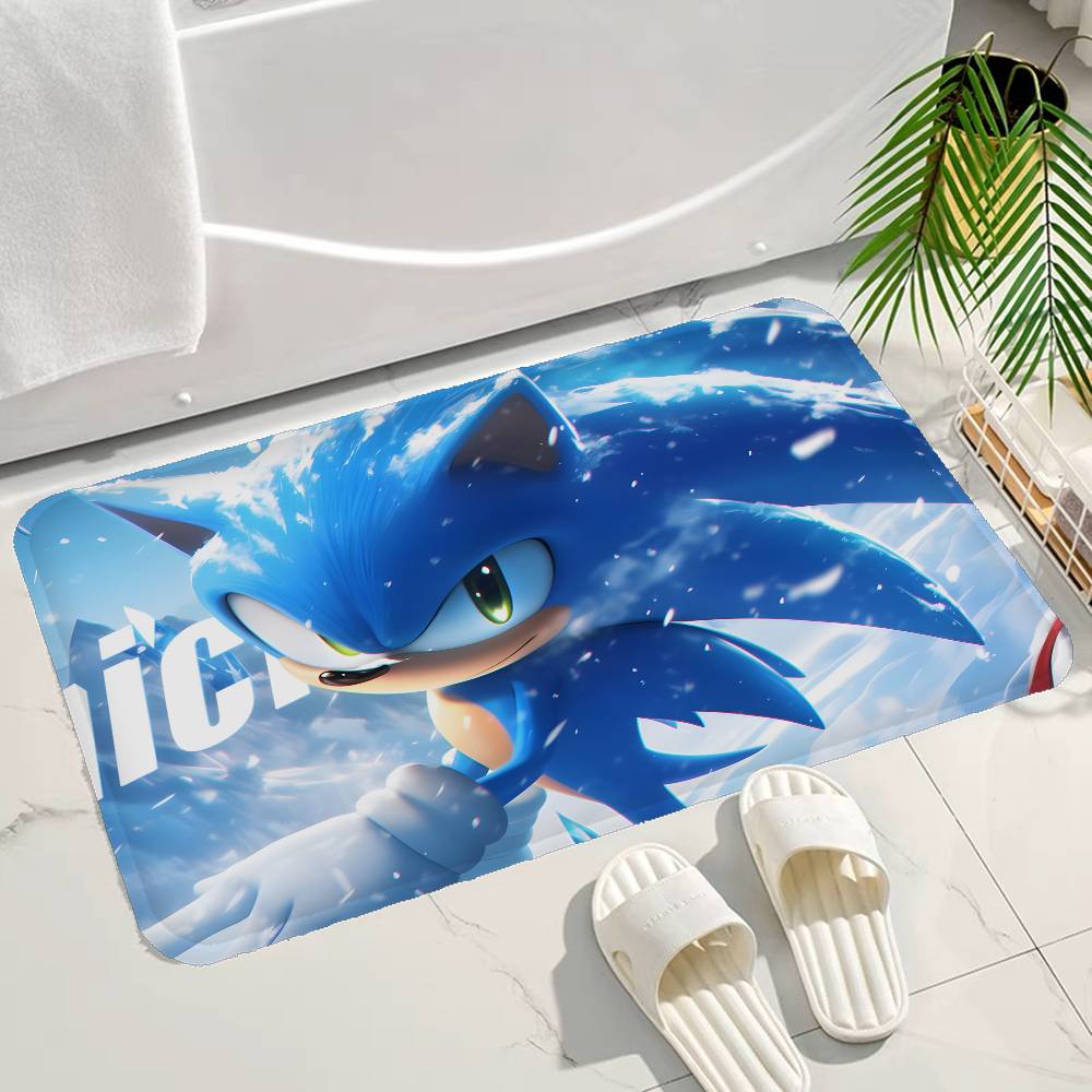 S-Sonic Fast Game Door Mat Kids Room Bedroom Decoration Balcony Anti-Slip Doormat Living Room Doormat Area Rug