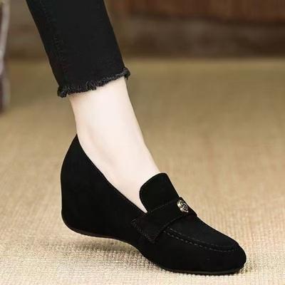 Матовые лоферы-слипоны «Камелия» для женщин, весенне-осенние новинки, круглый носок, танкетка, удобные универсальные кожаные туфли