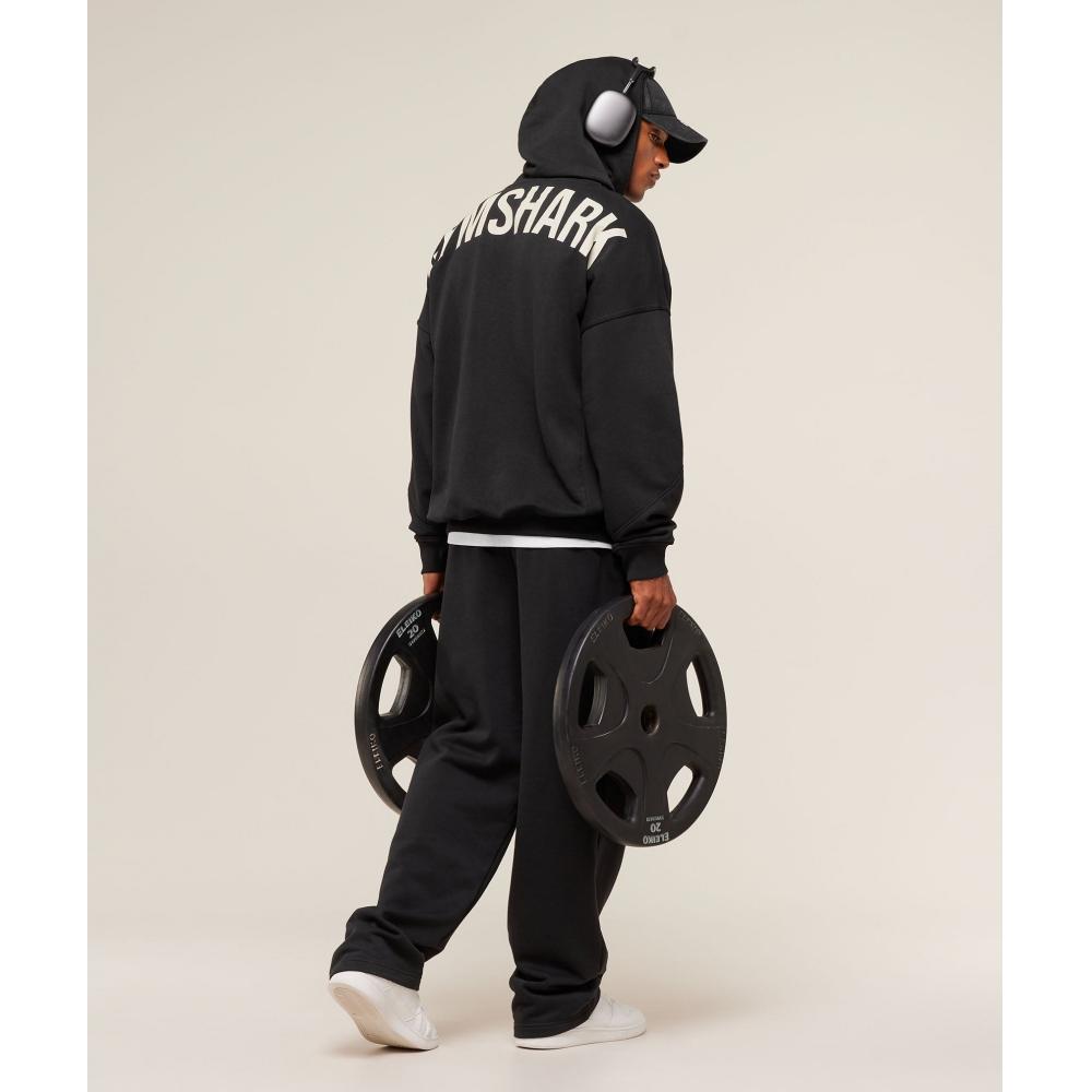 Gymshark Power Zip Up Hoodie Black Oat White A4b9t Bc2v