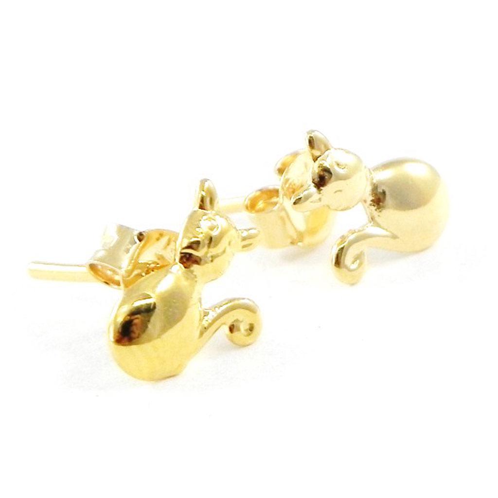 Les Trésors De Lily [B7578] - Gold Plated 'Cats' Earrings
