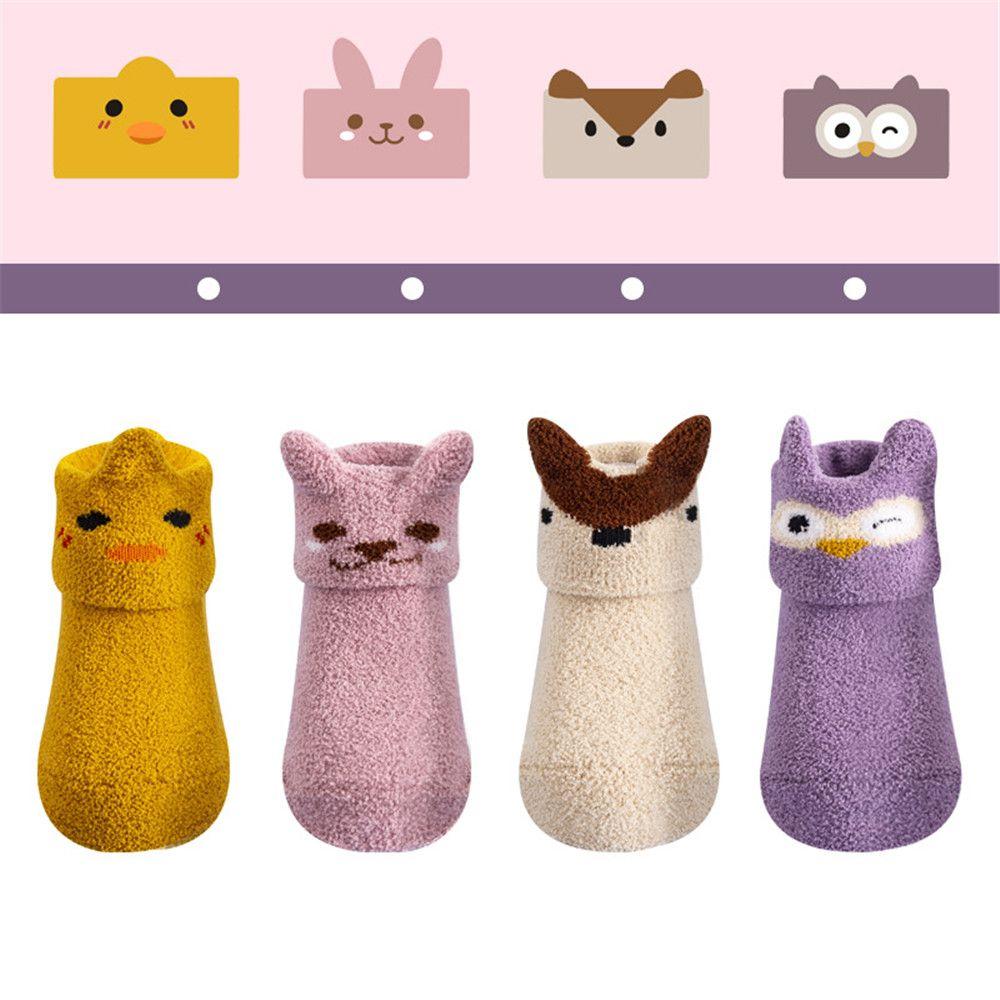 Animals Baby Soft Thickening Newborn Toddler Socks Anti-slip Slippers Floor Sox Coral velvet socks
