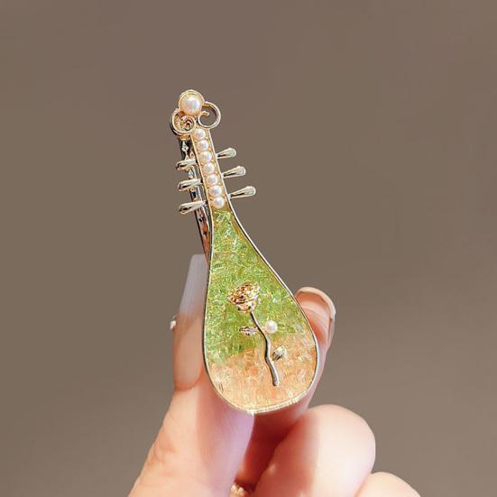 1/4 шт. Женские заколки для волос с искусственным жемчугом, цветочным дизайном, надежной фиксацией, шпильки для волос в форме лютни, аксессуары для формальной прически