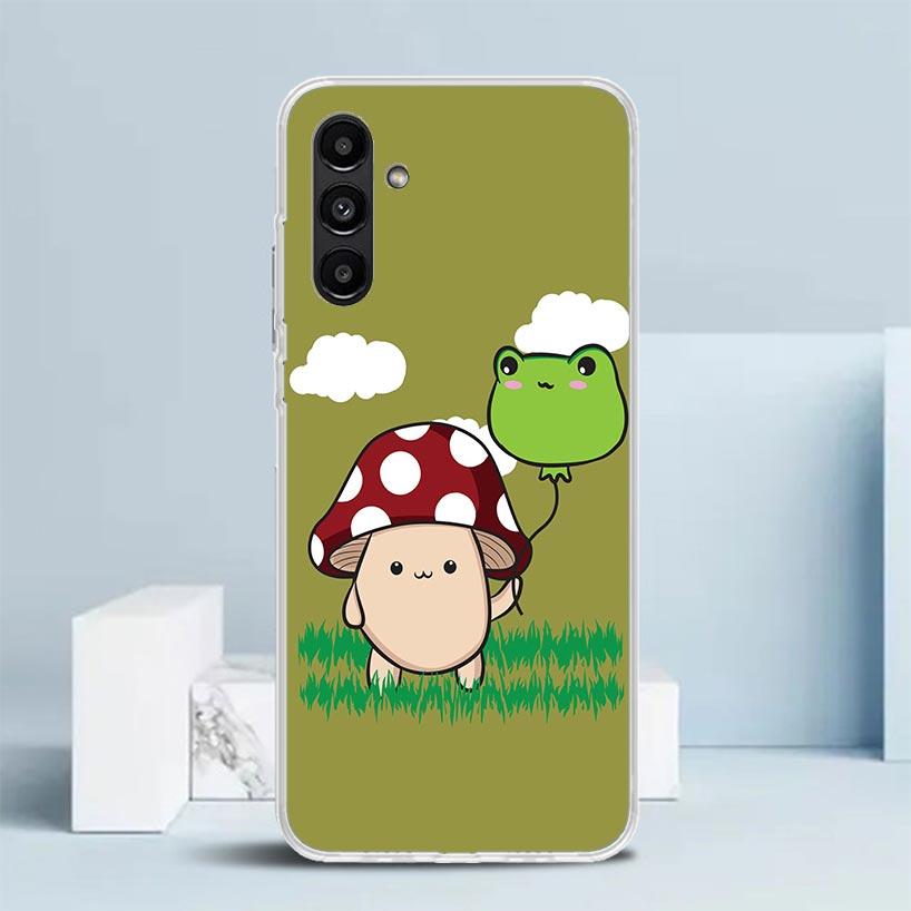 Коттеджкор Лягушка Гриб Кавайный Чехол для Телефона Для Samsung Galaxy A17 A37 A57 A16 A15 A14 A13 A56 A55 A54 A53 A36 A35 A34 A33 A26 A