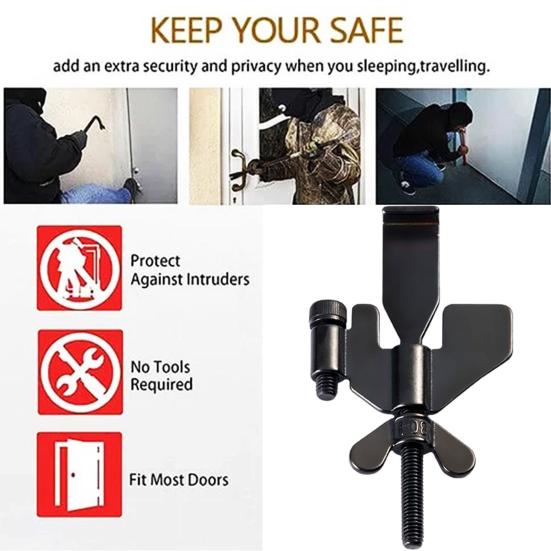 Door Stopper Adjustable Portable Simple Installation Door Lock Travel Essential for Hotel Apartment Dorm Security