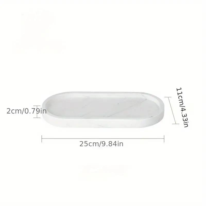 1PC Oval Food-grade Silicone Bathroom Counter Tray 9.84 Inch (approx. 25cm) Flexible Kitchen Soap Tray