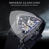 WINNER Triangle Automatic Military Wristwatch With Luminous Pointers Sport Style Men's Watches Transparent Skeleton Mechanical Watch