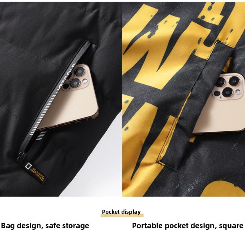 Зимняя хлопковая куртка мужская Утолщенное пальто Защита от холода Двусторонняя носка Корейский стиль Трендовый бренд Хлопковая куртка мужская Большого размера Хлопковая куртка с утеплителем