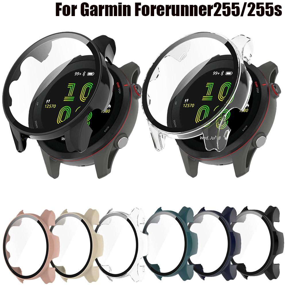 2 In1 PC Full Protective Case For Garmin Forerunner 255 255S Glass Screen Protector Cover Hard Shell Bumper Frame Case + Film