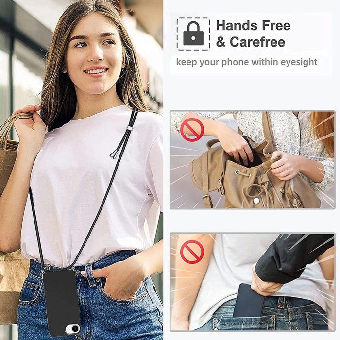 Coque de protection - BOOLING - pour iPhone 16e - Silicone Liquide Souple - Anti-Rayures - Cordon Noir