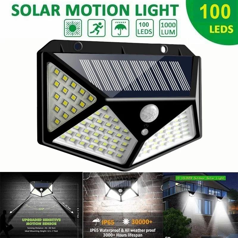 Lighting IP65 Outdoor Solar Sun Power Energy Garden Lamp 100 LED Waterproof PIR Motion Sensor Yard Street Wall Lights Decoration