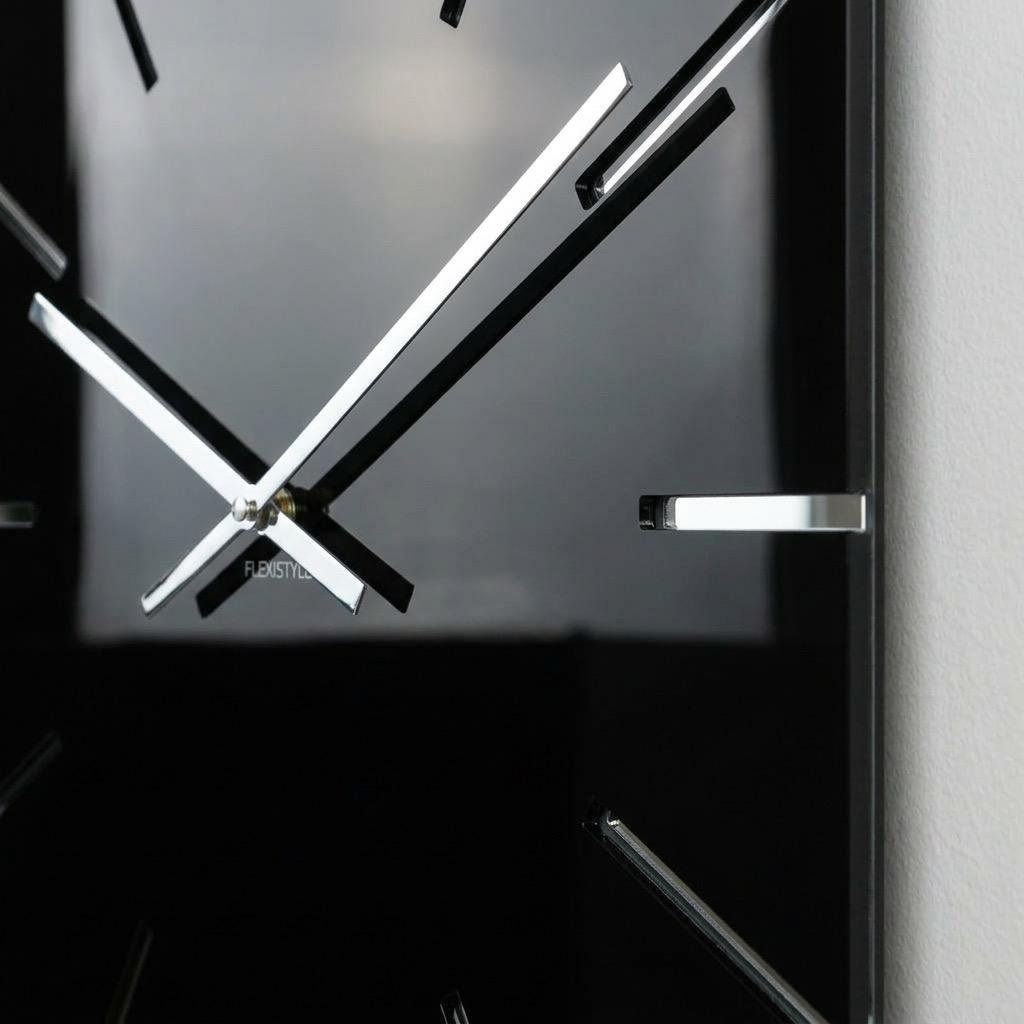 Large black exact wall clock 50cm