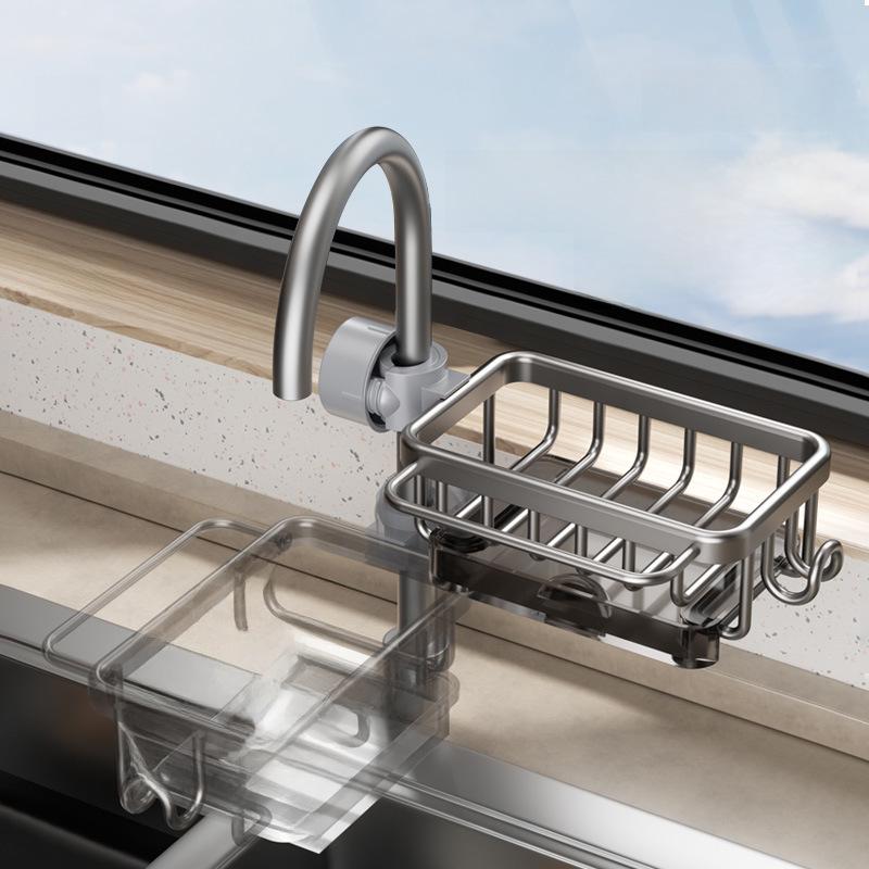 Kitchen Sink Drain Basket and Storage Rack for Dishwashing Essentials