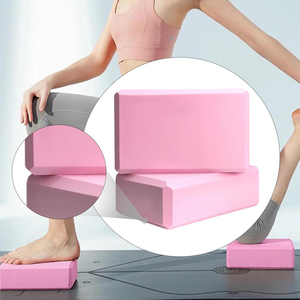 2 Pieces Yoga Blocks EVA Foam Anti Slip Soft Exercise Accessories for Gym Stretching