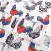 Canvas Apron with Multi-Pockets Egg Gathering Apron for Farm Home Adjustable Waist Fun Rooster Print Utility Apron for Gardening Cooking