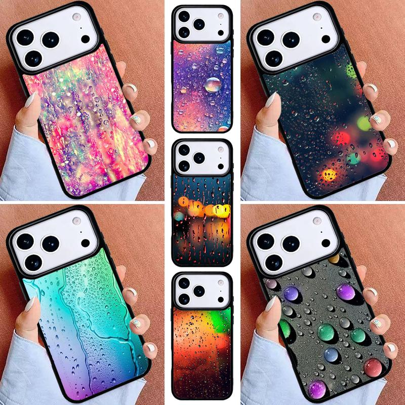 Абстрактный чехол для телефона с каплями дождя для iPhone 16e 15 14 13 12 17 Pro Max Plus Air 17pro Обложка Coque
