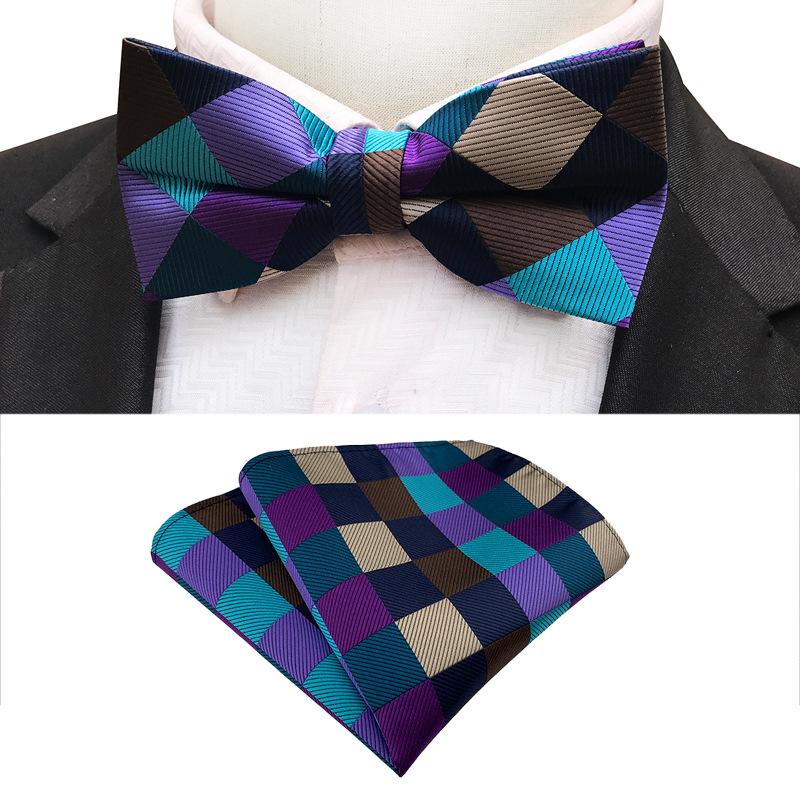 Модный трендовый галстук-бабочка плюс набор полотенец для кармана, свадебный галстук-бабочка для жениха и шафера