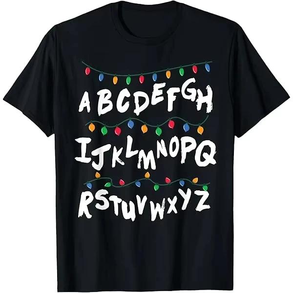 2026 Hot Selling Fashion New TV Drama Peripheral Stranger Christmas Light Women Tshirt Christmas Light Tshirt Tops Tees