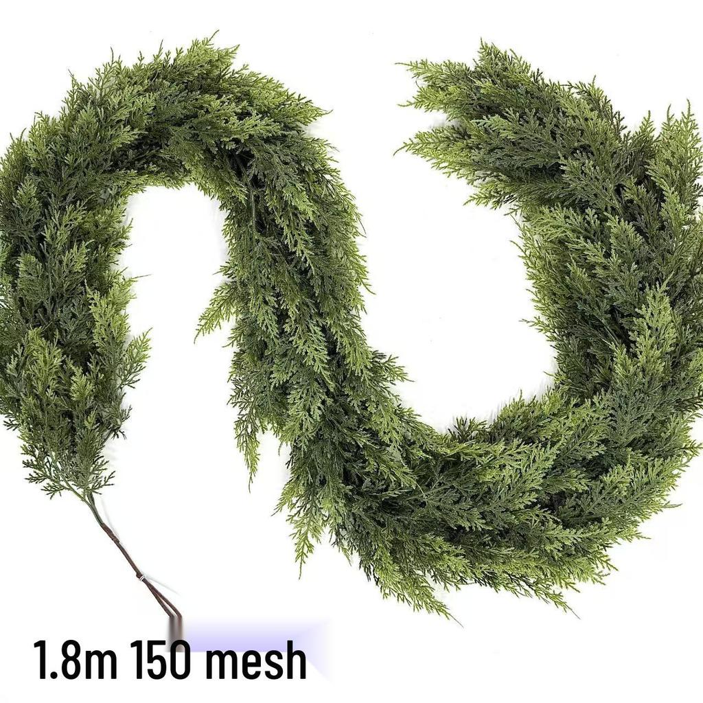 In Stock: Christmas Soft PE Cypress Leaves with Dense Double-Color Pine Needles