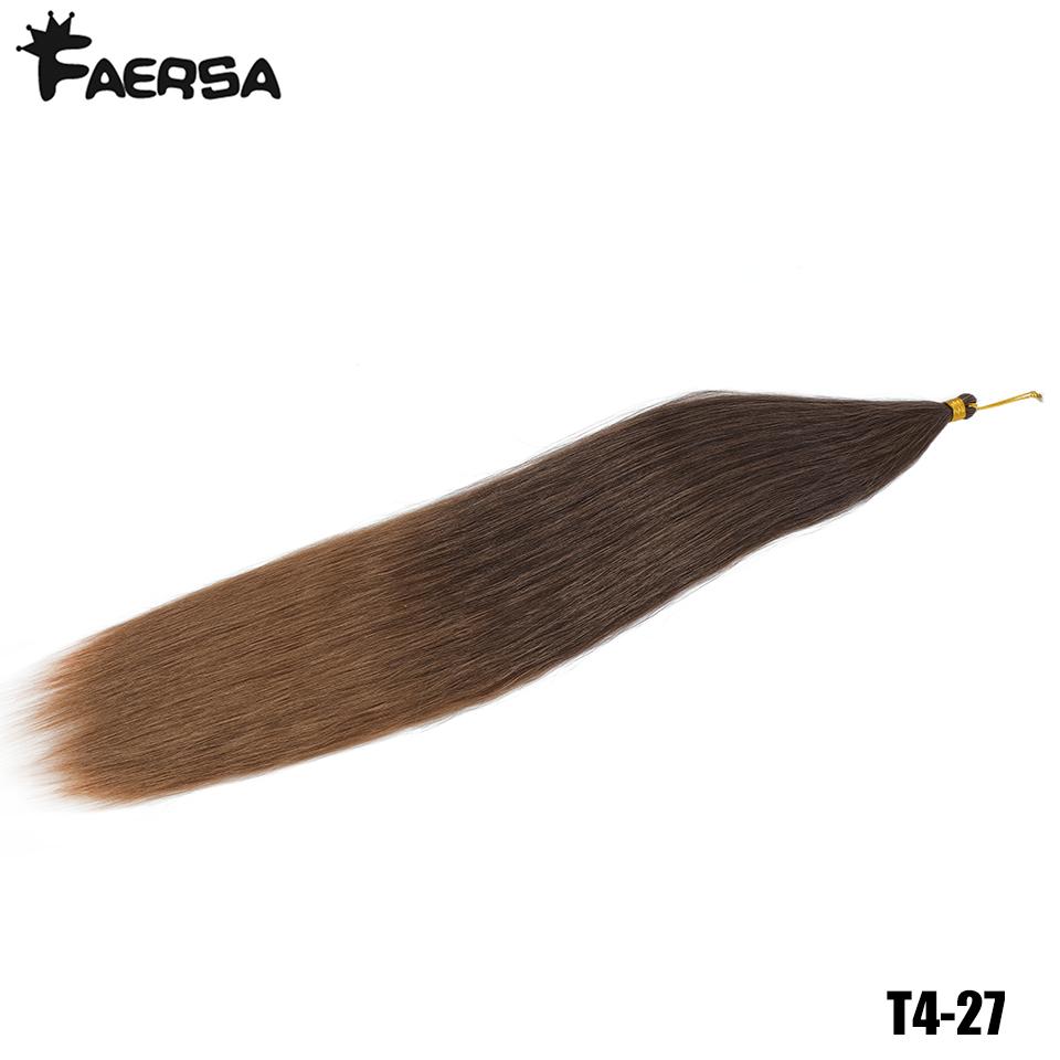 Ariel Straight PonyTail Synthetic Hair 30 Inch Bundles Crochet Braids Ombre Brown Crochet Brading Hair Extensions for Women